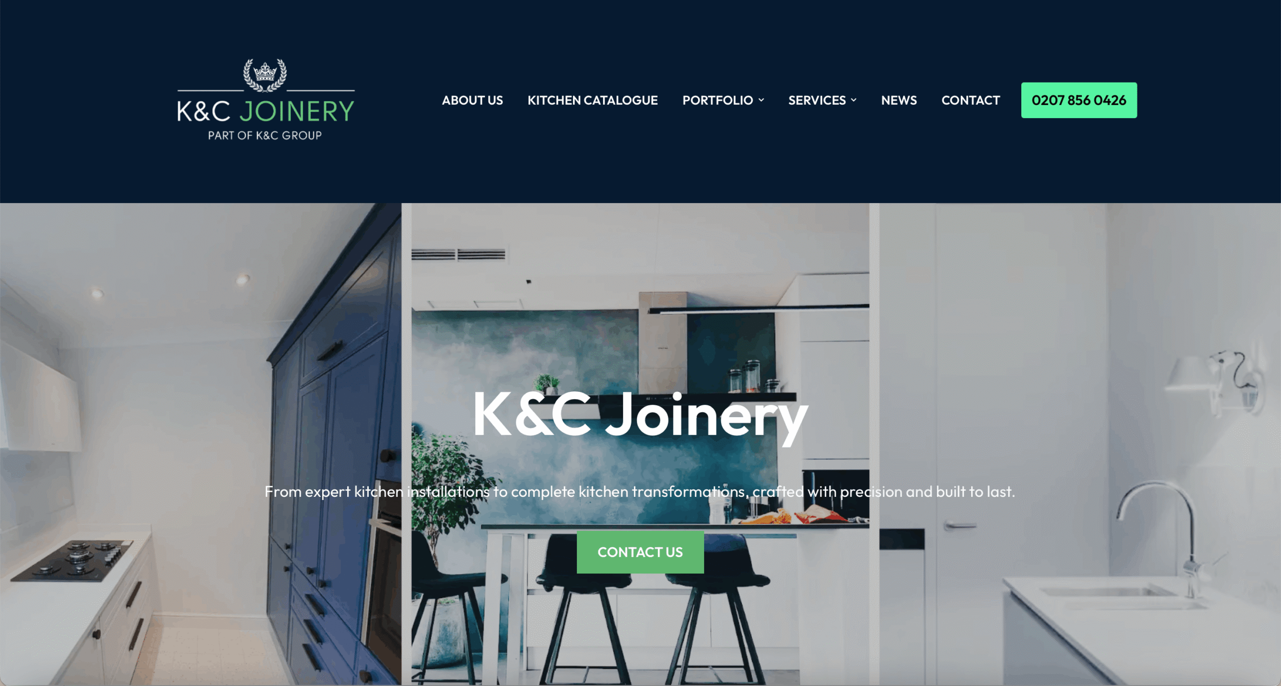 K and C Joinery website developed and optimised by All-Round Marketing Ltd