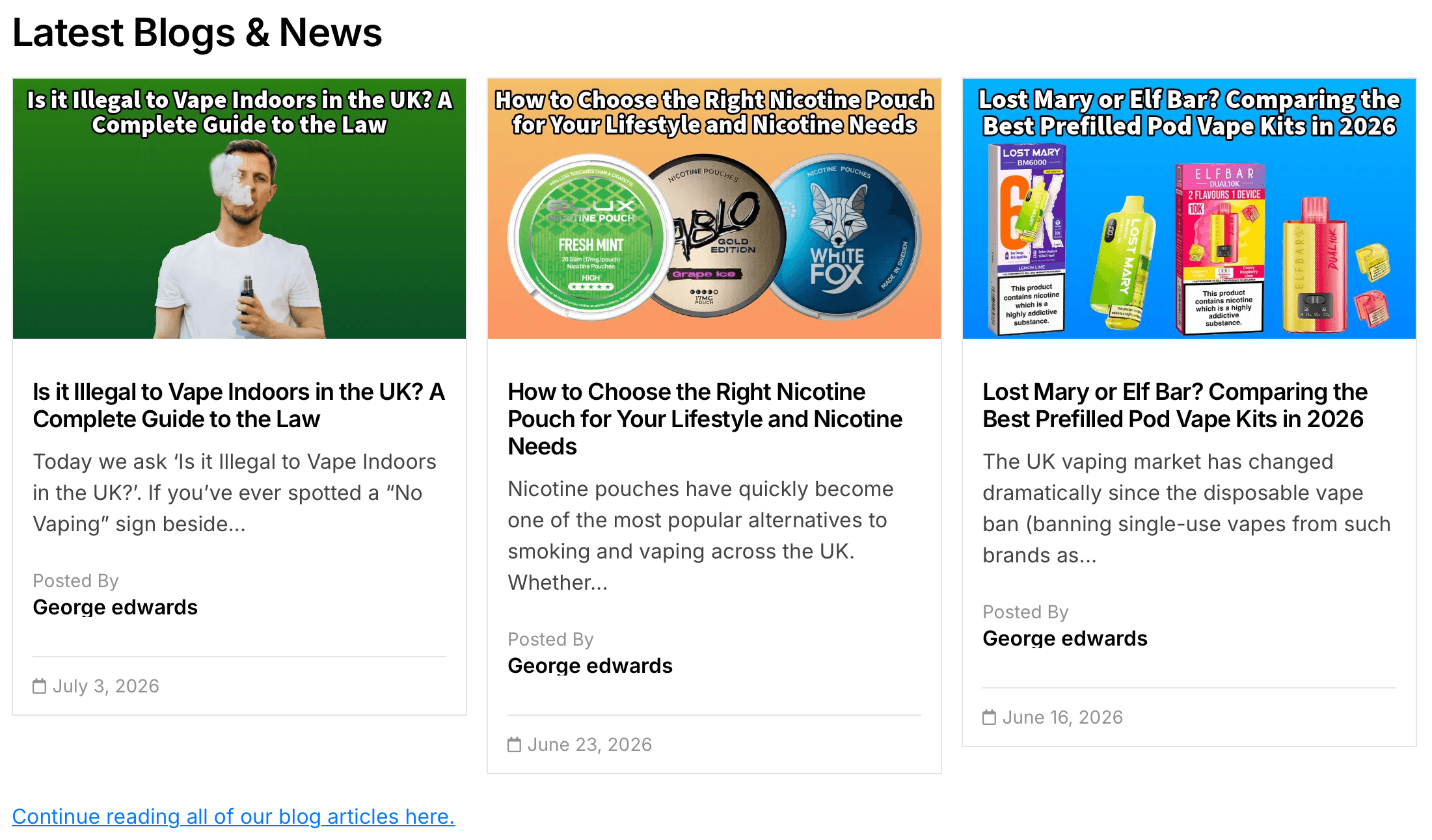SEO and GEO vape articles written for The Vape Experts by All-Round Marketing Ltd